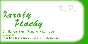 karoly plachy business card